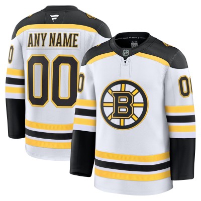 Именная игровая джерси Boston Bruins Fanatics White Away Premium Custom
