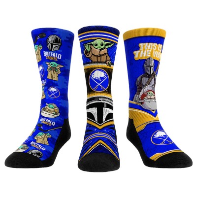 Unisex Buffalo Sabres Rock Em Socks The Mandalorian 3-Pack Crew Socks
