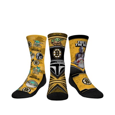 Три пары носков Youth Boston Bruins Rock Em Socks The Mandalorian