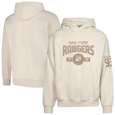 Толстовка New York Rangers Mika Zibanejad Levelwear Khaki Oversized Contact Name & Number