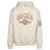 Толстовка New Jersey Devils Jack Hughes Levelwear Khaki Oversized Contact Name & Number