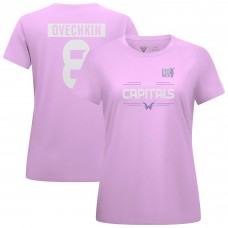 Женская Washington Capitals Alexander Ovechkin Levelwear Lavender Hockey Fights Cancer Anthem Name & Number T-Shirt