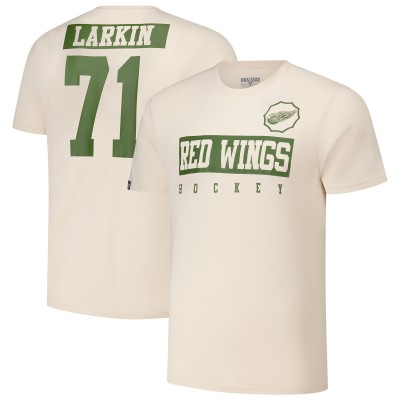 Футболка Dylan Larkin Detroit Red Wings Levelwear 2024 NHL Military Appreciation Richmond Delta Player Name & Number - Khaki