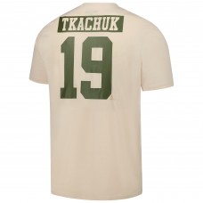 Футболка Matthew Tkachuk Florida Panthers Levelwear 2024 NHL Military Appreciation Richmond Delta Player Name & Number - Khaki