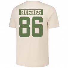 Футболка New Jersey Devils Jack Hughes Levelwear Khaki 2024 NHL Military Appreciation Richmond Delta Player Name & Number