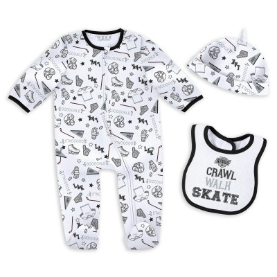 Newborn & Малышам Los Angeles Kings WEAR by Erin Andrews Sleep and Play Sleeper Set with Bib