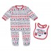 Newborn Washington Capitals WEAR by Erin Andrews Allover Print Full-Zip Sleeper & Bib Christmas Set