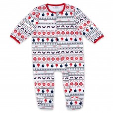Newborn Washington Capitals WEAR by Erin Andrews Allover Print Full-Zip Sleeper & Bib Christmas Set