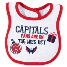 Newborn Washington Capitals WEAR by Erin Andrews Allover Print Full-Zip Sleeper & Bib Christmas Set