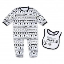 Newborn Los Angeles Kings WEAR by Erin Andrews Allover Print Full-Zip Sleeper & Bib Christmas Set