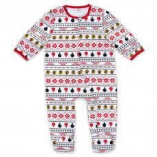 Newborn Chicago Blackhawks WEAR by Erin Andrews Allover Print Full-Zip Sleeper & Bib Christmas Set
