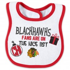 Newborn Chicago Blackhawks WEAR by Erin Andrews Allover Print Full-Zip Sleeper & Bib Christmas Set