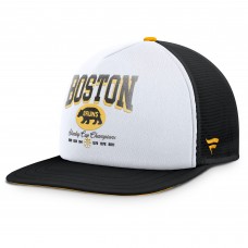 Boston Bruins Fanatics White/Black Decades Collection Foam Front Snapback Hat