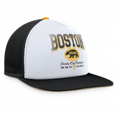 Boston Bruins Fanatics White/Black Decades Collection Foam Front Snapback Hat