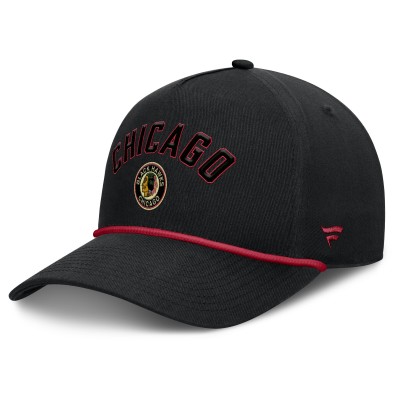 Бейсболка Chicago Blackhawks Fanatics Decades Collection A-Frame Rope - Black