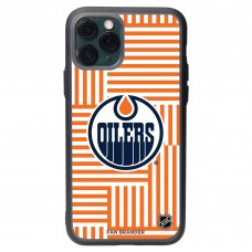 Edmonton Oilers iPhone Case with Geometric Lines Design