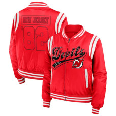 Женская джерси New Devils WEAR by Erin Andrews Red Baller Full-Zip Bomber Jacket