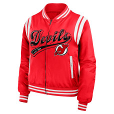 Женская джерси New Devils WEAR by Erin Andrews Red Baller Full-Zip Bomber Jacket