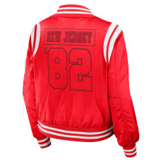 Женская джерси New Devils WEAR by Erin Andrews Red Baller Full-Zip Bomber Jacket