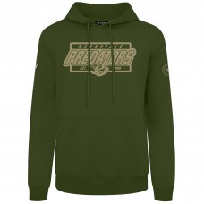 Nashville Predators Levelwear Olive Podium Pullover Hoodie