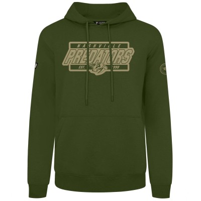 Nashville Predators Levelwear Olive Podium Pullover Hoodie