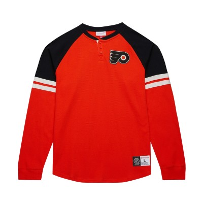 Футболка с длинным рукавом Philadelphia Flyers Mitchell & Ness Orange Thermal Henley