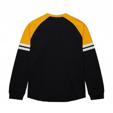 Футболка с длинным рукавом Boston Bruins Mitchell & Ness Black Thermal Henley