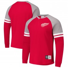 Футболка с длинным рукавом Detroit Red Wings Mitchell & Ness Thermal Henley - Red