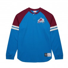 Футболка с длинным рукавом Colorado Avalanche Mitchell & Ness Blue Thermal Henley