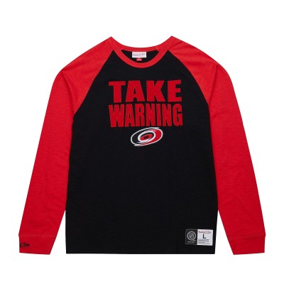 Футболка с длинным рукавом Carolina Hurricanes Mitchell & Ness Black/Red Legendary Slub Raglan