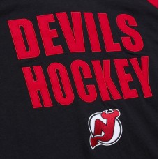 Футболка с длинным рукавом New Jersey Devils Mitchell & Ness Black/Red Legendary Slub Raglan