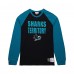 Футболка с длинным рукавом San Jose Sharks Mitchell & Ness Black/Teal Legendary Slub Raglan