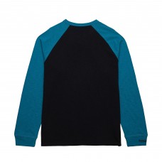 Футболка с длинным рукавом San Jose Sharks Mitchell & Ness Black/Teal Legendary Slub Raglan