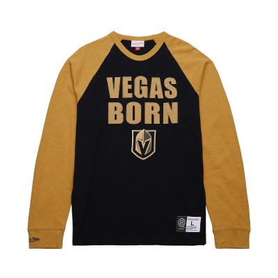 Футболка с длинным рукавом Vegas Golden Knights Mitchell & Ness Black/Gold Legendary Slub Raglan