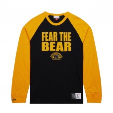 Футболка с длинным рукавом Boston Bruins Mitchell & Ness Black/Gold Legendary Slub Raglan