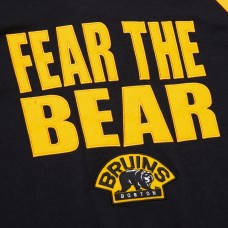 Футболка с длинным рукавом Boston Bruins Mitchell & Ness Black/Gold Legendary Slub Raglan
