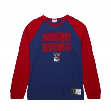 New York Rangers Mitchell & Ness Blue/Red Legendary Slub Raglan Long Sleeve T-Shirt New York Rangers Mitchell & Ness Blue/Red Legendary Slub Raglan Long Sleeve T-Shirt