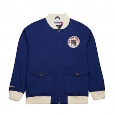 New York Rangers Mitchell & Ness Blue Vintage Coaches Cotton Twill Full-Zip Jacket New York Rangers Mitchell & Ness Blue Vintage Coaches Cotton Twill Full-Zip Jacket