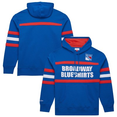 Толстовка New York Rangers Mitchell & Ness Blue Head Coach Slogan