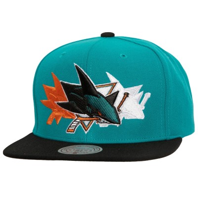 Бейсболка San Jose Sharks Mitchell & Ness Teal Soul Triple Up