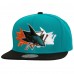 Бейсболка San Jose Sharks Mitchell & Ness Teal Soul Triple Up