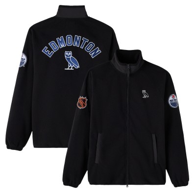 Кофта на молнии Edmonton Oilers OVO x NHL Black Microfleece Mock Neck