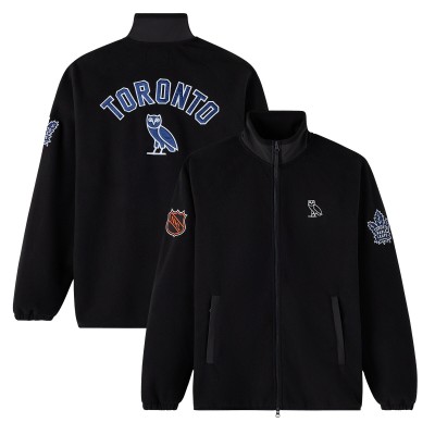 Кофта на молнии Toronto Maple Leafs OVO x NHL Black Microfleece Mock Neck