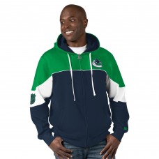 Vancouver Canucks Starter Navy/Green Power Forward Full-Zip Hoodie