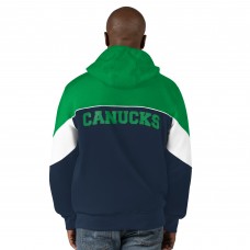 Vancouver Canucks Starter Navy/Green Power Forward Full-Zip Hoodie