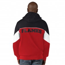 Calgary Flames Starter Red/Black Power Forward Full-Zip Hoodie