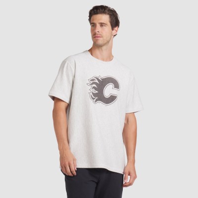 Calgary Flames Fanatics Cream Made in Canada T-Shirt