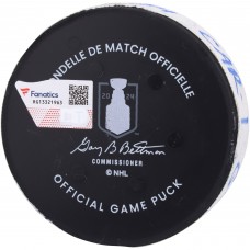 Jake Guentzel Carolina Hurricanes Fanatics Authentic Game-Used Goal Puck from 2024 Stanley Cup Playoffs Second Round Game 2 vs. New York Rangers - First of Two Goals Scored