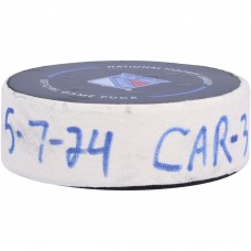Jake Guentzel Carolina Hurricanes Fanatics Authentic Game-Used Goal Puck from 2024 Stanley Cup Playoffs Second Round Game 2 vs. New York Rangers - Second of Two Goals Scored