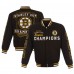 Бомбер Boston Bruins JH Design Black Six-Time Stanley Cup Champions Reversible All Wool